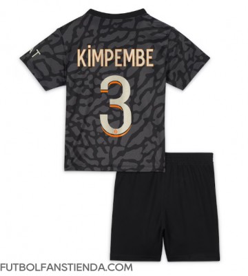 Paris Saint-Germain Presnel Kimpembe #3 Tercera Equipación Niños 2023-24 Manga Corta (+ Pantalones cortos)